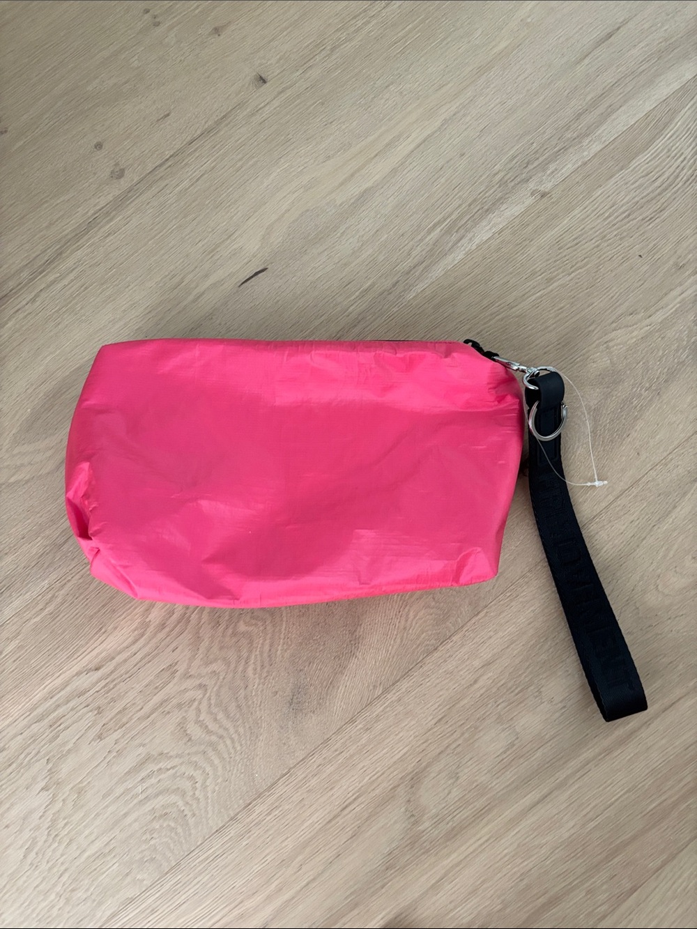 Free People Hot Pink Wristlet Clutch with Black Strap